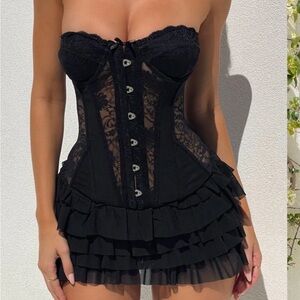 Lucie Black Lace Mini Dress